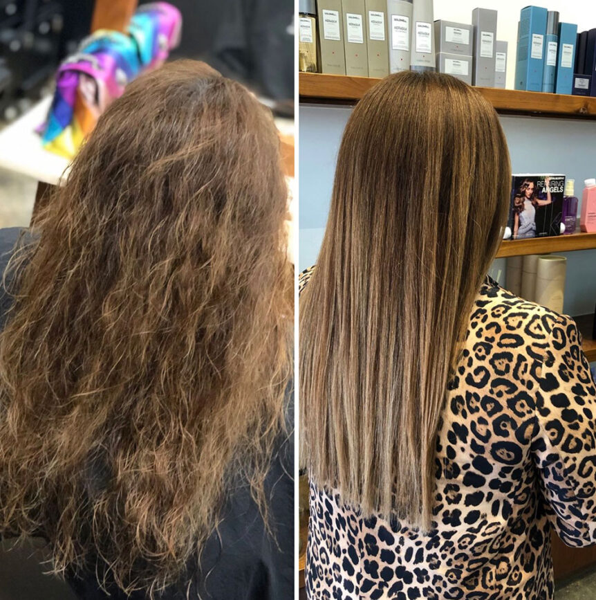 ORBE Adelaide hair smoothing Kerasilk treatment before and after