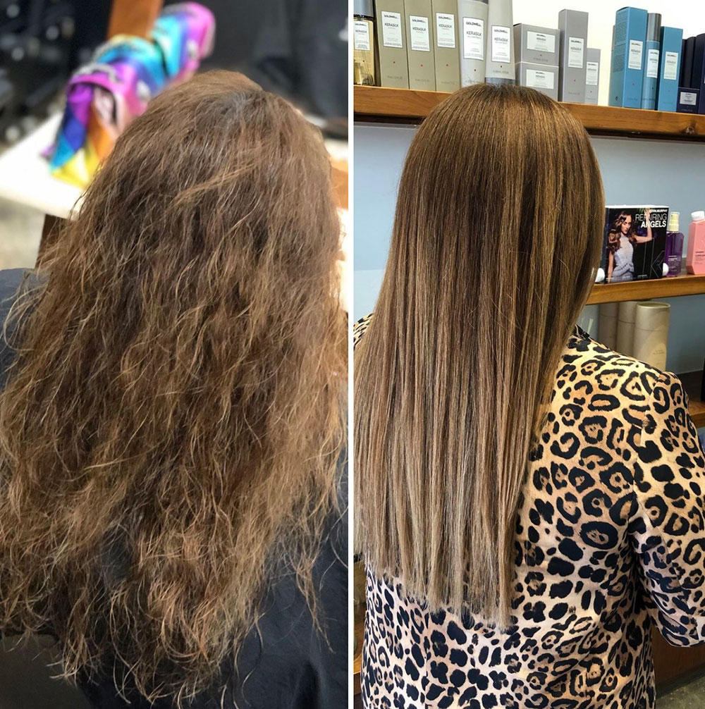 ORBE Adelaide hair smoothing Kerasilk treatment before and after